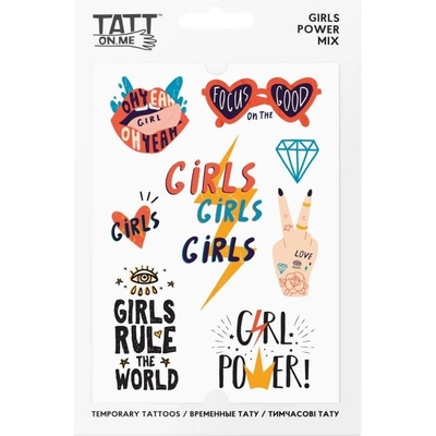 Vodeodolné dočasné tetovačky pre dievčatá Girls Power TATTonMe mix
