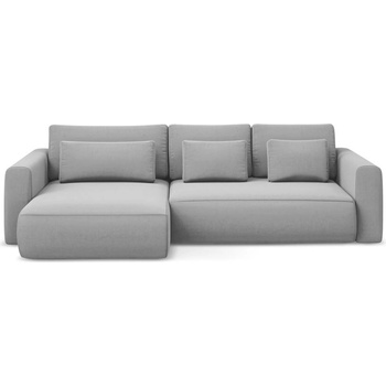 makamii Светлосив кадифен разтегателен ъглов диван с място за съхранение (ляв ъгъл) Kapua - Makamii (KAPUA_LCF_M_3_P1_C4)