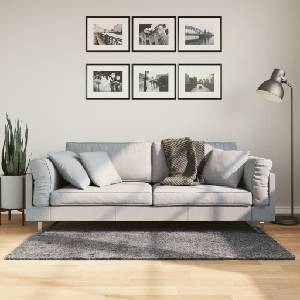 vidaXL Килим HUARTE с къс косъм, мек и миещ се, антрацит, 80x150 см (374995)