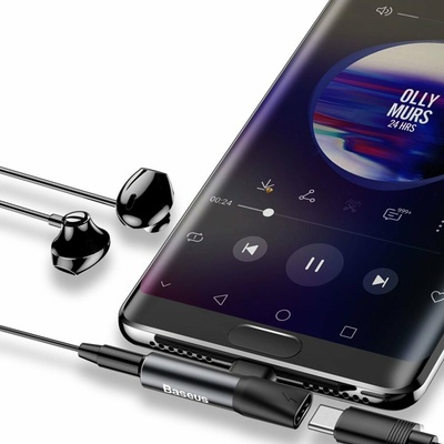 Baseus CATL41-01 Rozbočovač USB-C/3.5mm, černý