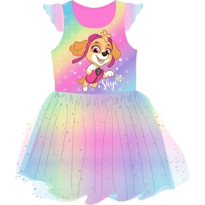 Eplusm dívčí šaty Tlapková Patrola Skye tylové duhové – Sleviste.cz