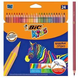  Цветни моливи BIC Evolution Stripes 24 цвята