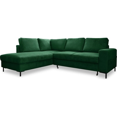Miuform Тъмнозелен разтегателен ъглов диван от рипсено кадифе (ляв ъгъл) Lofty Lilly - Miuform (1075ON35)