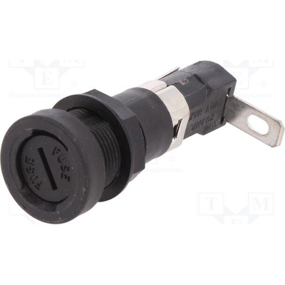 LITTELFUSE 03450621H Zásuvka; 5x20mm; 16A; 250V; na panel; Výv: úhlové; Otv: Ø12,7mm