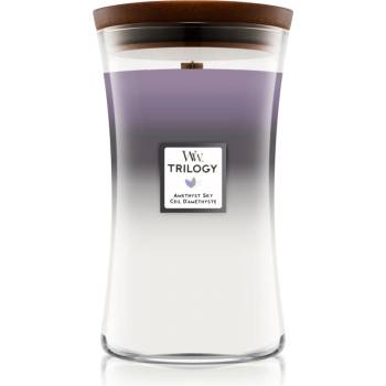 WoodWick Trilogy Amethyst Sky ароматна свещ с дървен фитил 609, 5 гр