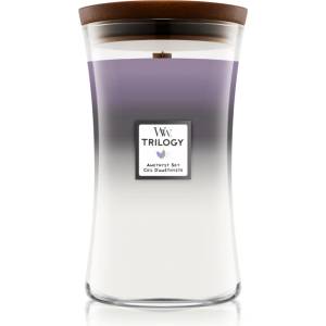 WoodWick Trilogy Amethyst Sky ароматна свещ с дървен фитил 609.5 гр