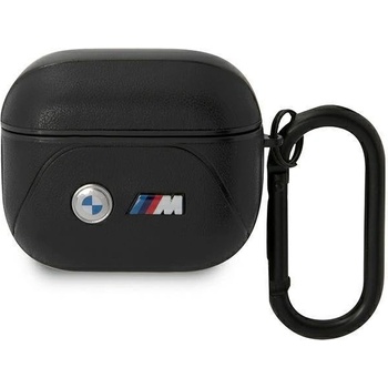 BMW Кейс BMW BMA322PVTK за AirPods 3, черен / черен, Leather Curved Line (BMW000619-0)