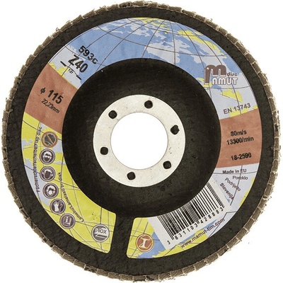 Kotúč lamelový MAMUT Profi Ceramic Standard 125mm zr. 40 (600c) rovný, oceľ-nerez