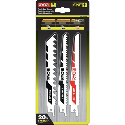 Ryobi RAK3RBWM sada plátků pro pilu ocasku 3ks / na dřevo a kov (5132002813)