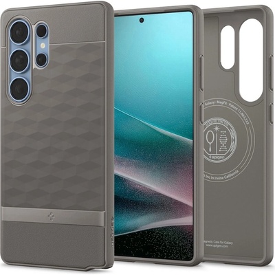 Spigen Caseology Parallax Case - силиконов (TPU) калъф с висока степен на защита за Samsung Galaxy S25 Ultra (сив)
