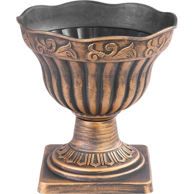 Strend Pro Garden Květináč Antik s podstavcem 30x30 cm zlatý metalický efekt
