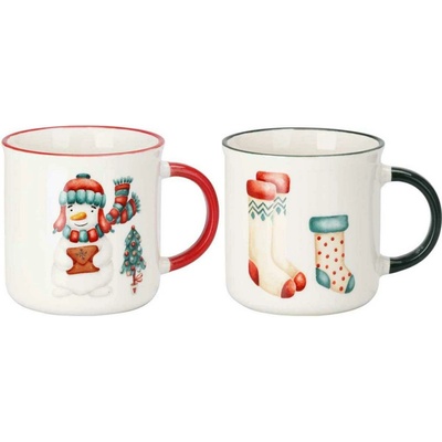 Excellent Houseware Porcelánový hrnček Christmas2 2 x 300 ml