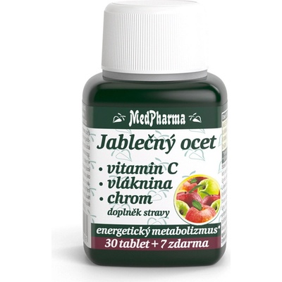 MedPharma Jablečný ocet + Vitamin C + Vláknina + Chrom 37 kapslí
