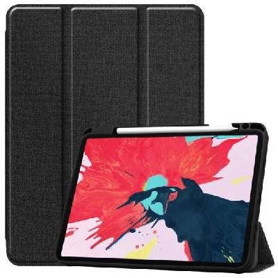 Калъф с дънкова повърхност и място за Apple Pencil за iPad Pro 11" (2018-2022) - черно (24142)