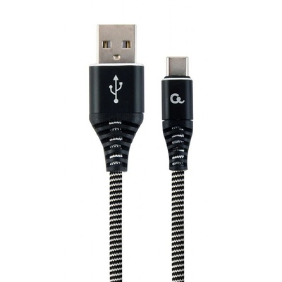 Gembird Кабел за захранване и данни на Gembird, USB 2.0 (T) към USB 2.0 Type-C (T), 1 m, черен / бял CC-USB2B-AMCM-1M-BW (CC-USB2B-AMCM-1M-BW)