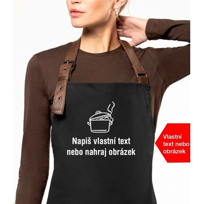 Kariban HobbyTriko Dámská zástěra EXCLUSIVE S vlastním potiskem Černošedá