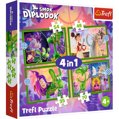 TREFL Hokus pokus Diplodokus 4v1 35,48,54,70 dielov