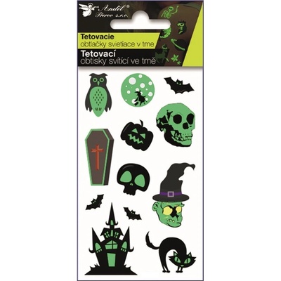 Anděl Tetovací obtisky svítící ve tmě Halloween 10,5 x 6 cm 16051