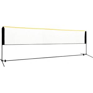 vidaXL Регулируема мрежа за бадминтон, 500x103x94-158 см, метал (93367)