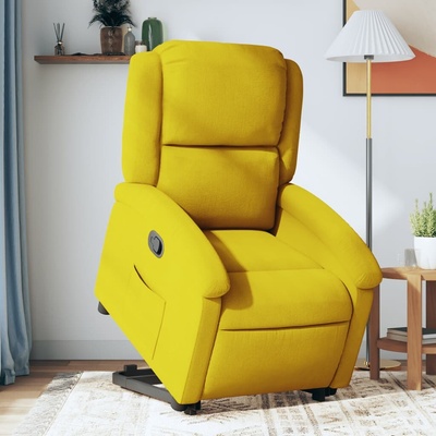 vidaXL 3205099 Zvedací polohovací samet Žlutá
