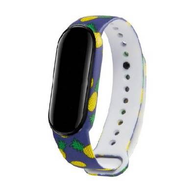 eses Náramok pre Xiaomi Mi Band 5, Mi Band 6 a Amazfit Band 5 - Vzorovaný s ananásom