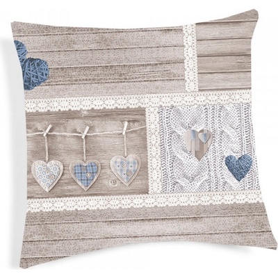 Made in Italy Shabby love modré srdiečka Modrá 40 x 40 cm