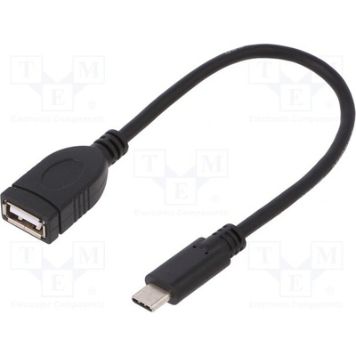 Goobay 55470 USB 2.0, USB A zásuvka, USB C vidlice, niklovaný, 0,2m