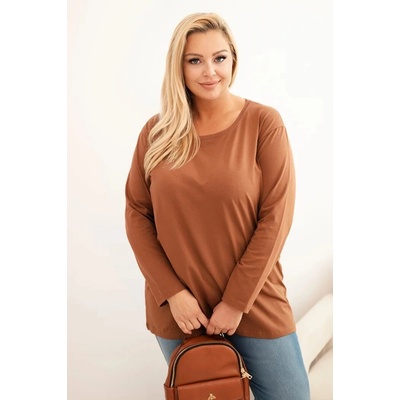 Kesi dámská halenka 6890 s kulatým výstřihem béžová