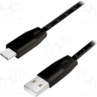 Logilink CU0157 USB 2.0, USB A vidlice, USB C vidlice, 1m, černý