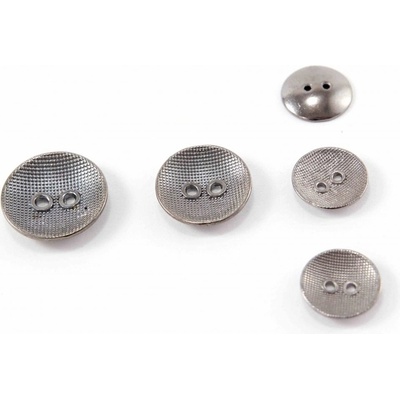 Kovový gombík - matná strieborná - priemer 1,7 cm, 2,3 cm 2,5 cm 1,7 cm_CEZ1651