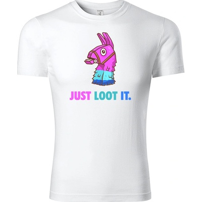 Fortnite Tričko Just Loot It bílá