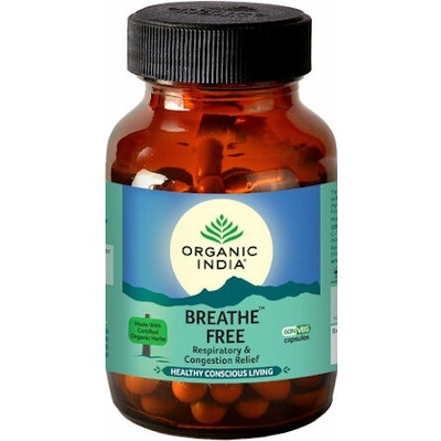 Breathe free kapsule Astma zahlienenie podpora pľúc Organic India 60 kapsúl