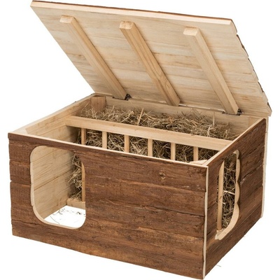 Natural Living přírodní dř. domek HILKE s jesličkami 40 x 23 x 32 cm