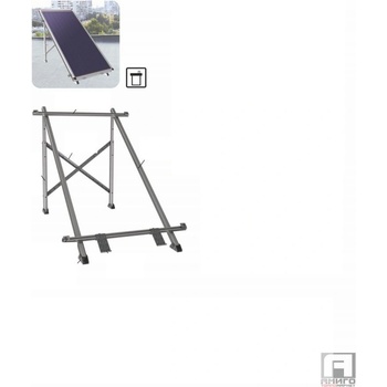 Sunsystem Стойка за 2 слънчеви панела-колектора Sunsystem, за равен покрив, алуминиеви (sunsystem-stoika-al-r-2)