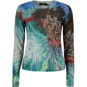 DESIGUAL Дамски пуловер desigual, Размер xs, Цвят Синьо (26wwjf02_bl5013)