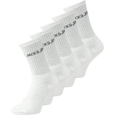Jack and Jones Мъжки чорапи Jack and Jones Mens Regen 5 Pack Crew Socks Mens - White