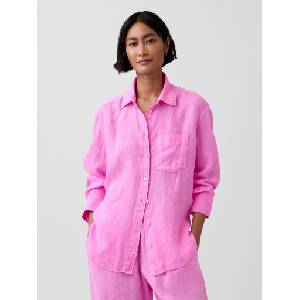 GAP Лнена oversize риза GAP GAP | Rozov | ЖЕНИ | M