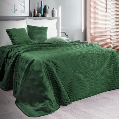 Takoy PREMIUM Přehoz na postel SOFIA z měkkého a matného sametu prošívaný do vzoru rybí kosti -HF-349472 170 x 210 cm