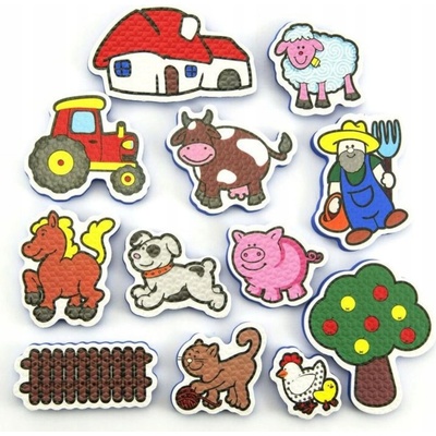 Teddies Vodolepky Moje první zvířátka farma pěnová sada se síťkou 12ks – Sleviste.cz