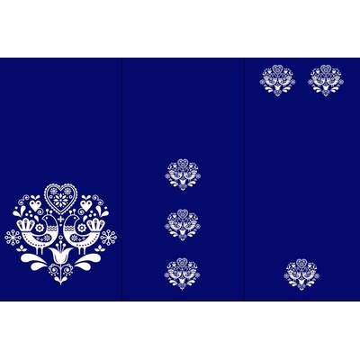 Panel na fusak z nepremokavého polyesteru 155x100 vzor folk modrý