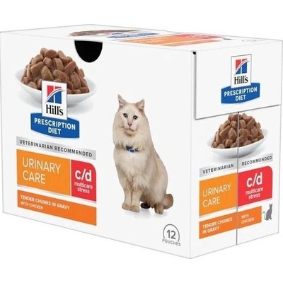 Hill's Hill s Prescription Diet Feline c/d Urinary Multicare Stress Chicken 12 x 85 г
