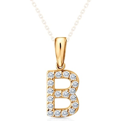 SAVICKI Висулка с буква Б savicki: жълто злато, цирконий