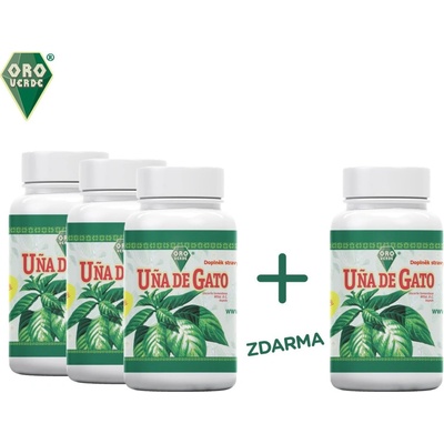 Oro Verde Uña de Gato Vilcacora Kočičí dráp kapsle 100 x 350 mg vegetariánské 3 + 1