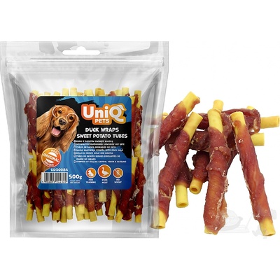UNIQ Pets Batátové trubičky obalené kachním masem měkké 500 g