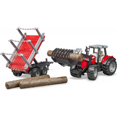 Bruder Farmer Massey Ferguson traktor s vlekem
