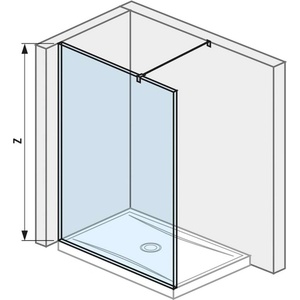 Jika Pure - Странична стъклена стена, 120x200 см, с обработка Jika Perla Glass H2674230026681 (H2674230026681)