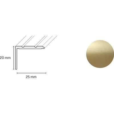 Döllken Profiles Schodová hrana zlatá DP 36 S 25x20x900mm