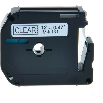 Compatible Съвместима лента с Brother MK-131, 12mm x 8m, черен печат / прозрачен субстрат (MK131)
