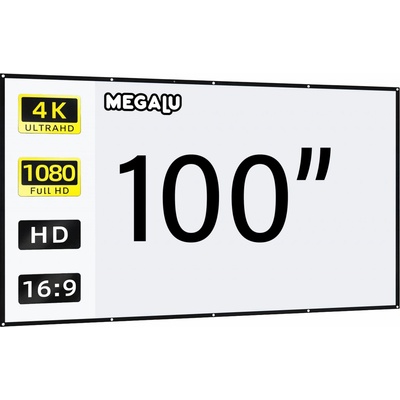 MEGALU PS001LE Přenosné plátno s technologií zvýšení světlosti Velikost a barva plátna: Bílé: 100 palců (254x125 cm) – Zboží Živě