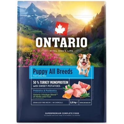 Ontario Puppy & Junior All B Monop. Tukrey&Sweet Potato 2,25 kg